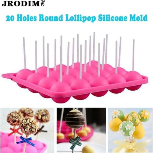 20 Holes Silicone Round Lollipop Mold Spherical Chocolate Pastry Mould DIY Candy Ice Cream Maker Kitchen Baking Cake Tools Acces