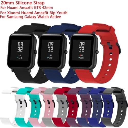 20mm Silicone Strap for Xiaomi Huami Amazfit Bip BIT Lite Youth/Huami Amazfit GTS /Huami Amazfit GTR 42mm Watch band bracelet