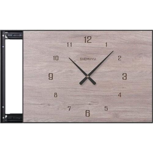 Slidable Electric Meter Box Metal Wall Clock Wood Luxury Decorative Painting Living Room Clocks Wall Home Decor Reloj Gift D50