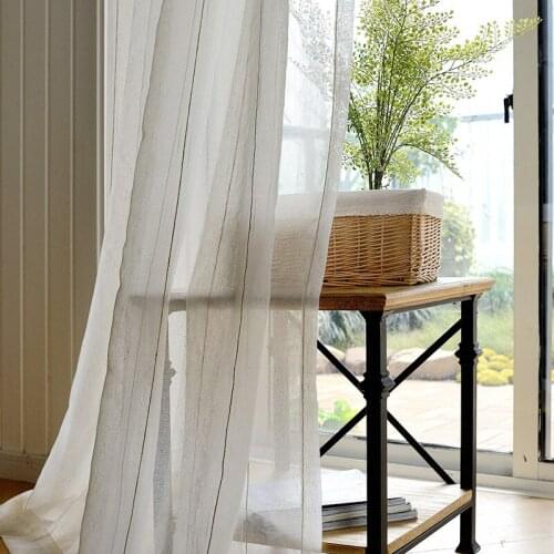 Modern Tulle Curtains Solid White For Living Room Linen Window Voile Window Sheer Drapes For The Bedroom