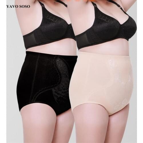 YAVO SOSO Breathable Sexy lace Plus Size 5XL high waist women underwear abdomen pants control panties slim body shaping shapers