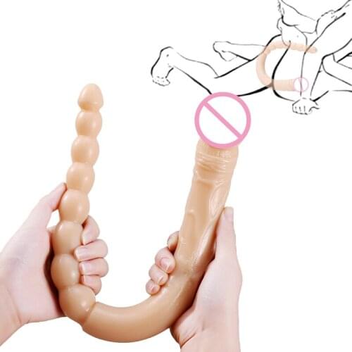 U Shape Double Big Realistic Dildo Vagina Anal Penis Artificial Penis Adult Game Dildos Sex Toys For Women Sexoshop
