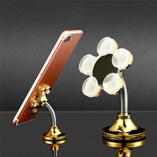 Universal 360 Degree Shockproof Arm Car Mount Holder Dashboard For Phone GPS Strong Suction Cup Mobile Phone Holder Stand Flower