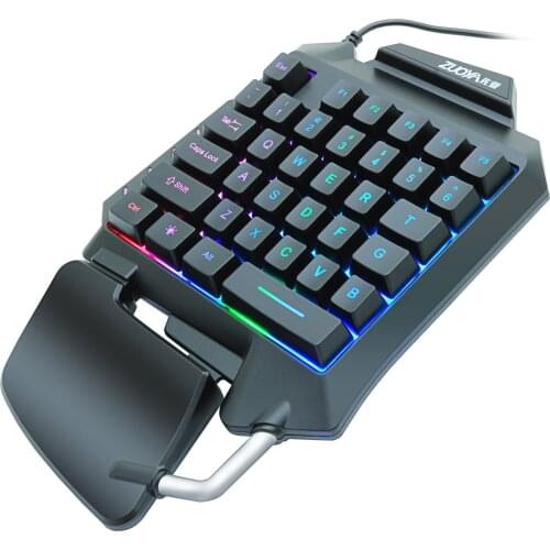 Gaming Keyboard 35 Keys with LED Backlight keyboard Wired USB One-handed Membrane Keyboard for Laptop computer game