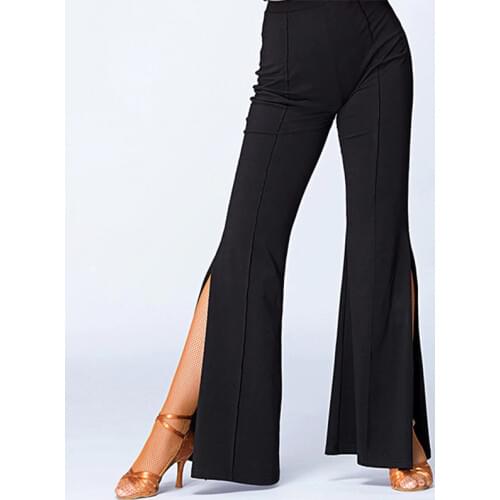 Latin Dance Pants Women Black Split High Waist Modal Trousers Ladies Dancing Clothes Professional Samba Tango Clothing DNV11459