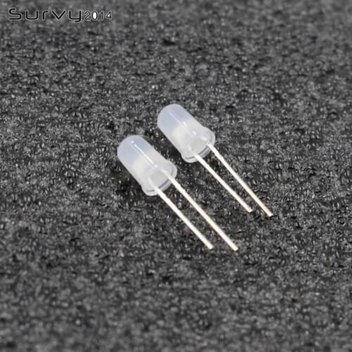 20/50/100PCS F5 Round LED 5mm RGB milk white 2Pin Slow Rainbow Blink