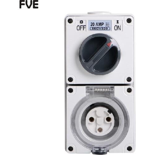 *20A single/three phase 3 round pin combination switch with socket 56CV320R