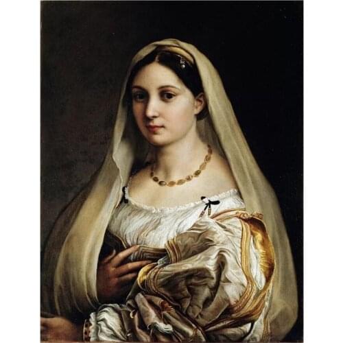 5D DIY Full Round Diamond Painting Raphael《Woman with a Veil 》Cross Stitch 3D Embroidery Rhinestone Mosaic Home Decor Gift Y579