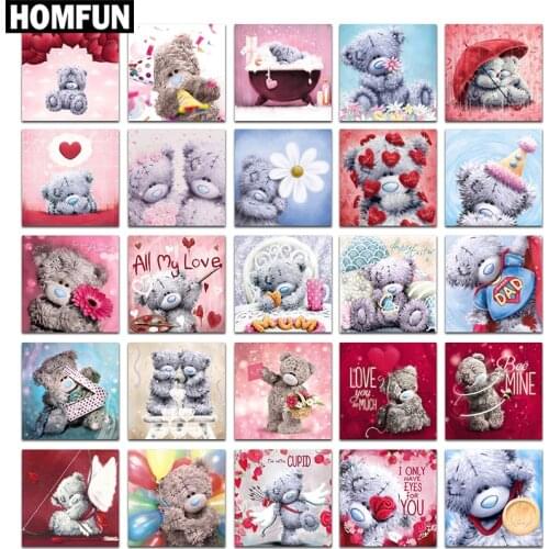 HOMFUN Full Diamond "Cartoon bear" DIY 5D Diamond Painting Cross Stitch Home Decor Picture Of Rhinestone Handmade