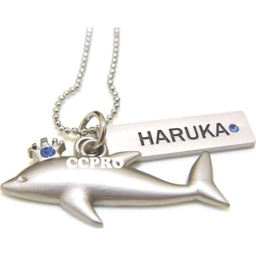 Anime Free-iwatobi Swim Club Metal Necklace Nanase Haruka With Dolphin Shape Double Fashion Pendant for Cosplay Accessories