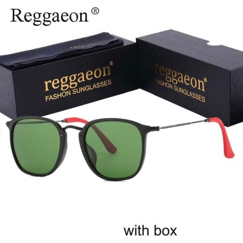 Reggaeon Brand uv400 luxury glass lens sunglasses ladies 2021 high quality mens brand designer beach