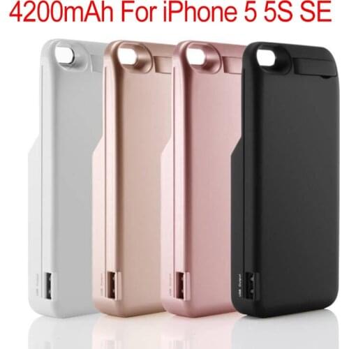 4200mAh Portable External Battery Backup Charger Case For iPhone 5 5s se Powerbank Charging Case For iPhone 5 5S SE Battery Case