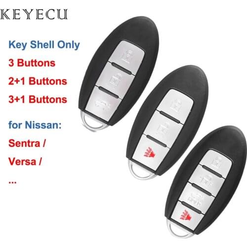 Keyecu Smart Remote Key Shell Case 3 4 Buttons for Nissan Rogue Teana Sentra Versa Fob Car Key Cover Keyless Entry With Blade