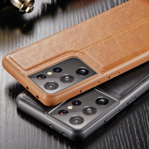 Case for Samsung Galaxy S21 S20 S10 S10e S9 S8 Plus Note 20 Luxury Vintage Leather coque soft cover for samsung s21 ultra case