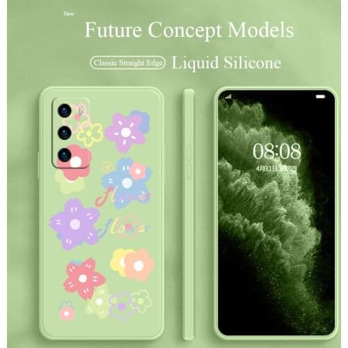 Colorful Liquid Silicone Case For Huawei P40 P30 P20 Camera Protective Soft Phone Back Cover On Mate 40 30 20 P Smart 2021 Y7A