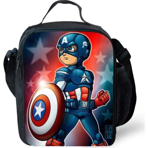 MARVEL children Lunch Bag Anime Cartoon fashion Insulation meal bag Boys Girls Portable bag kids gift Variety of options