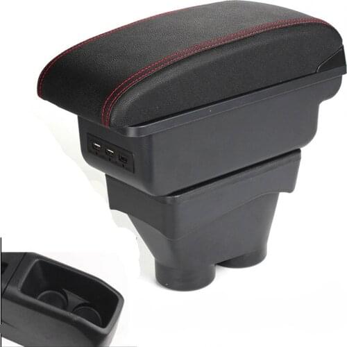 For Peugeot 208 Armrest box central Store content box with USB interface