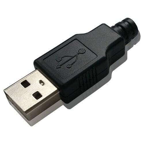 IMC hot New 30pcs Type A Male USB 4 Pin Plug Socket Connector With Black Plastic Cover for mp3/mp4/ Mobile phone/PC