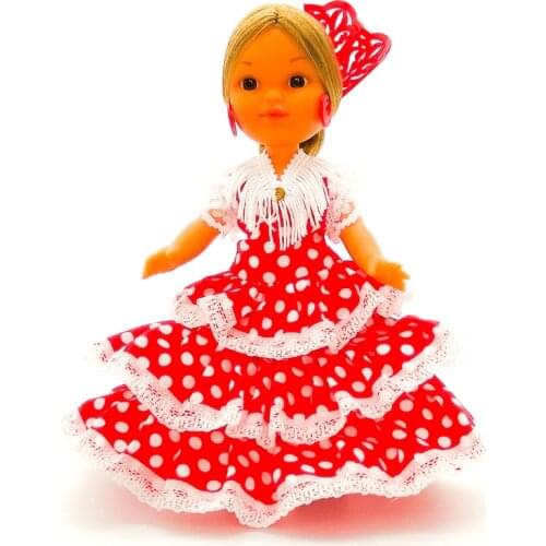 Lovedoll collection 25 cm dress regional Andaluza flamenco with comb. Manufactured in Spain by Folk crafts. Gift Flamingo