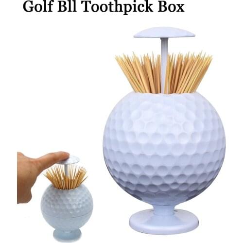 1pc golf ball design One-touch Toothpick Box Golf Decoration Gift Home And Golf Enthusiasts Desktop Decoration with Toothpicks