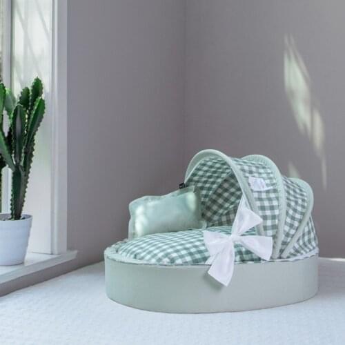 Princess Pet Dog Cat Bed House - Hooded Small Dog Cat House with Thick Cushion +1 Pillow, Non-Slip Removable and washable