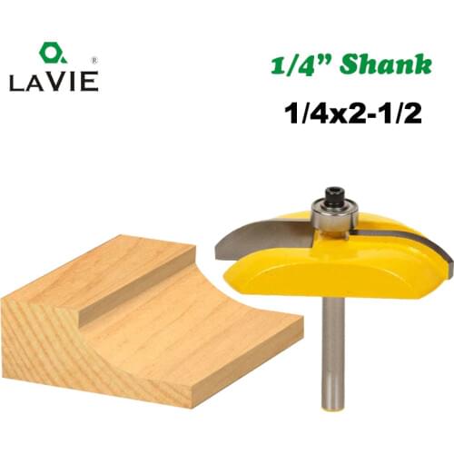 LAVIE 1pc 1/4" Shank Raised Panel Router Bit Door Cove 2-1/2" Diameter Woodworking Cutter Tenon Knife for Wood Tools MC01052