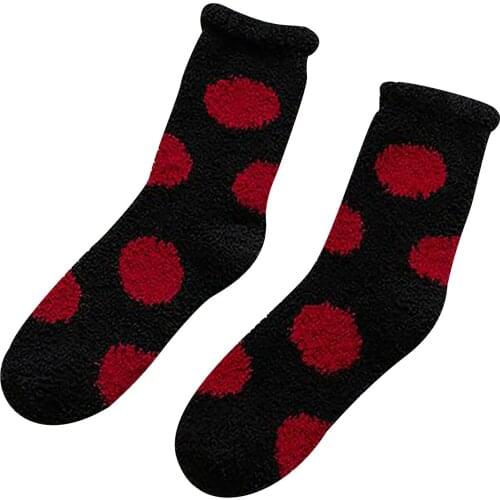 Socks Fashion Winter Keep Warm Women Printed Ladies Breathability Sweet lovely warm comfortable Thick Socks kobieta skarpety Red