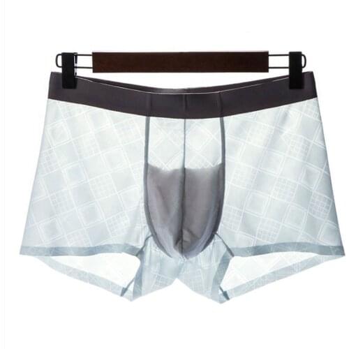 Mens Box Underwear Breathable Summer Panties Mid Size Seamless Underpants Sexy Panties Mid-Waisted Thin Briefs Cool Underware