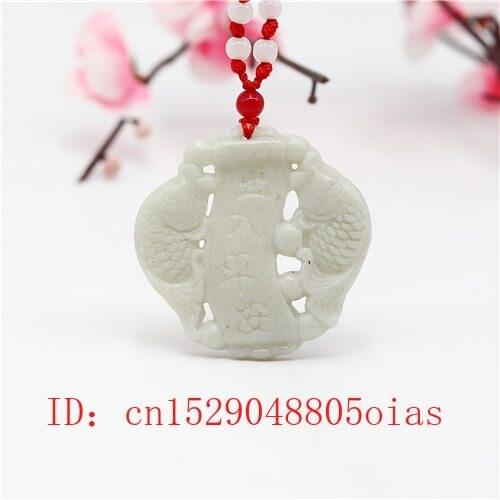 Natural White Chinese Jade Carp Pendant Pisces Necklace Charm Jewelry Double-sided Carved Amulet Fashion Accessories Gifts