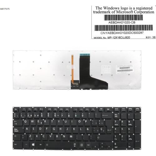 Spanish New Replacement Keyboard for TOSHIBA P50 GLOSSY Without FRAME Backlit For Win8 Laptop Keyboard