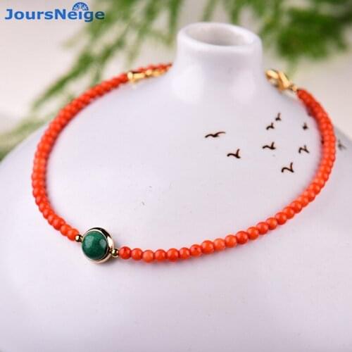 Wholesale Red South Natural Crystal Anklets Round Bead size 5mm Beauty Anklet Chain Women Girl Lucky Anklet Simple Style Jewelry
