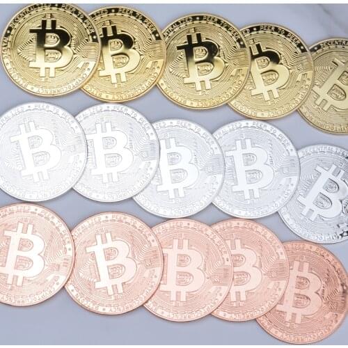 Gold Plated Bitcoin Commemorative Coin Collection Exquisite Gifts Bitcoin Artwork With Box Gold Commemorative Coins