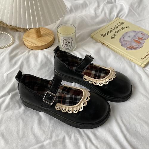 Apanzu Women Japanese Style Lolita Shoes JK Shoes Women Vintage Soft Leather Shoes College style leather shoes Mary Jane Shoes