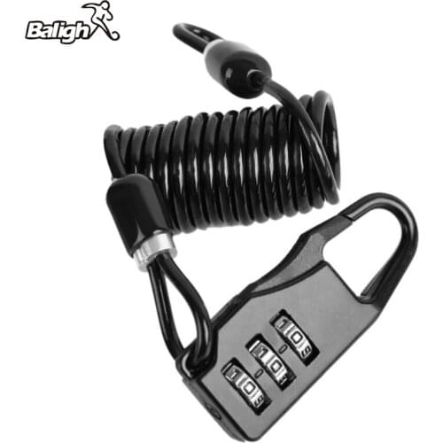 Balight Bicycle Lock Helmet Wire Rope Password Lock Bicycle Security Lock Mountain Bike Anti-theft MTB Combination Padlocks