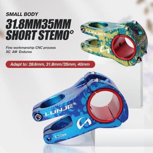 TANKE MTB Bike Stem 31.8mm/35mm Mountain Bicycle Handlebar stems Aluminum Alloy 35mm/50mm length LUNJE Adaptable cycling parts M