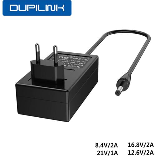 8.4V/16.8V/21V 12.6V Lithium Battery Charger DC 5.5*2.1mm 18650 Polymer EU/ US plug Lithium Li-ion Battery Charger Power Adapter