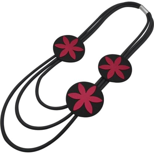 YD&YDBZ Multi-layer Flower Round Leather Rope Long Necklace For Women Fashion Gothic Sweater Chain Choker 2020 Costume Jewelry