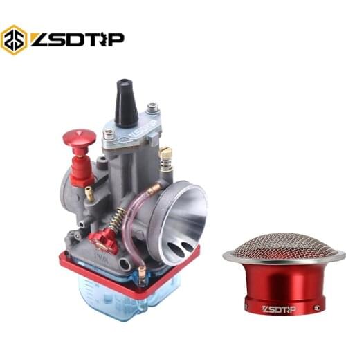 ZSDTRP Motorcycle 32 34mm Keihi PWK Transparent Float Bowl Carburetor +with 55mm Air Filter Cup For ATV Buggy Quad Dirt Bike