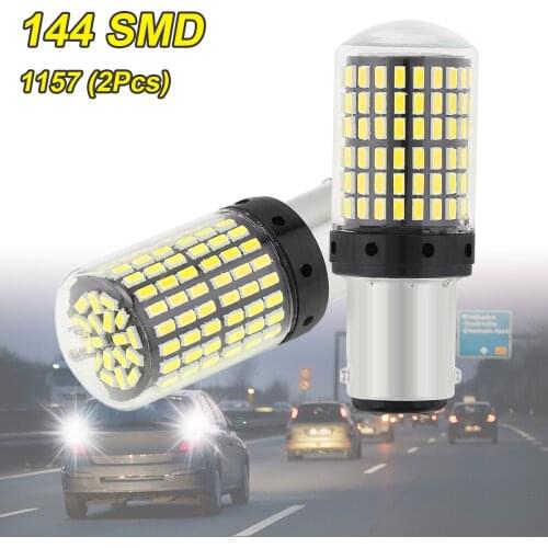 2pcs 3014 144SMD CanBus White/ Yellow / Red Color 1157 Led Bulb for Turn Signal Light Bulbs