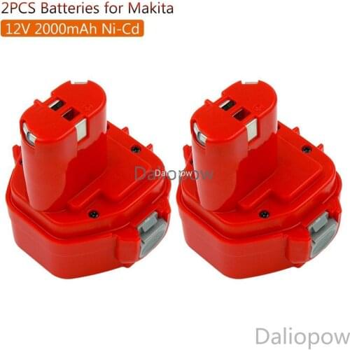 2pack Replacement Battery For Makita 12V 2000mAh PA12 Ni-CD Rechargeable Battery Power Tools Bateria 1220 1222 1235 1233S 6271D