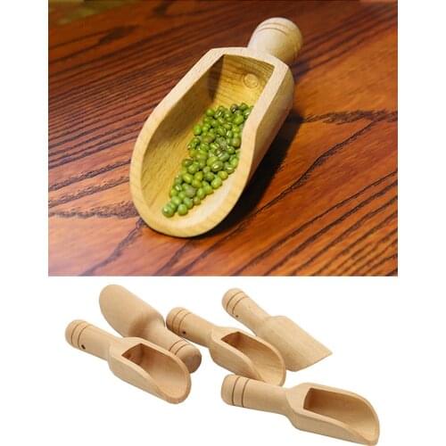 3pcs Wooden Scoop Bath Salt Spoon Round Handle Tea Shovel Milk Powder Candy Flour Tool Laundry Spices Flavor Manualidades Spoon