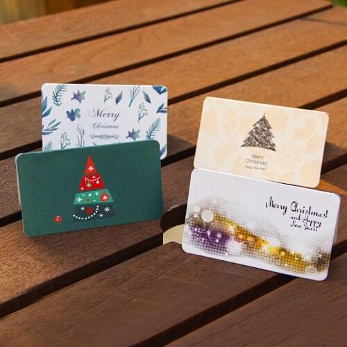 4 Kinds Colorful Printed 10*6cm New Year Merry Christmas Paper Invitation Greeting Cards PostCard Creative Gift