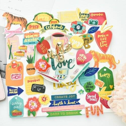 45pcs Favorite Memories Cardstock Die Cuts for Scrapbooking Happy Planner/Card Making/Journaling Project