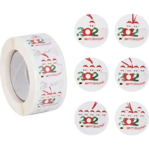 500pcs Kerst 2020 Merry Christmas Paper Label Stickers Scrapbooking Seal Label Christmas Gift Bag Box Seal Labels Xmas Decor