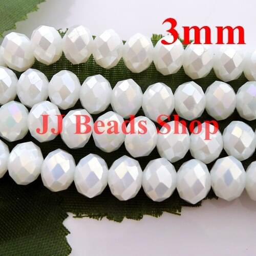 6.46USD/1000pcs 3mm top quality crystal glass 5040 rondelle beads white alabaster AB colour 1000pcs/lot free shipping R030AB457