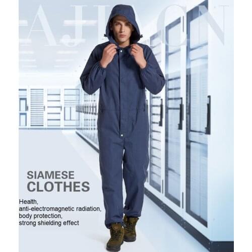Ajiacn mens EMF radiation shielding protective overalls,for lab,electric welding,monitoring &control room,machine room