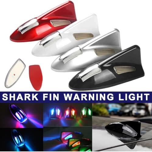 Shark Fin Solar Light Automobile Anti Collision LED Warning Lamp Decoration for Car C66
