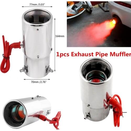 Auto Red Light Flaming Car Exhaust Pipe Stainless Steel Muffler Tip Spitfire Car LED
