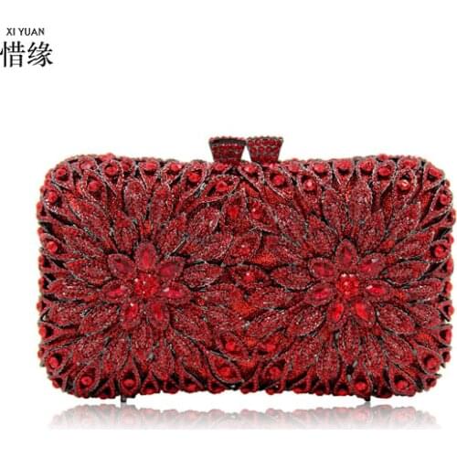 XIYUAN BRAND fashion diamond evening clutch bag rhineston party clutch purse Minaudiere gold/green/red/silver/blue