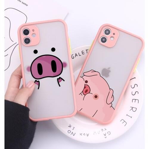 Cartoon Funny Pig Camera Protection Bumper Phone Cases For iPhone 11 Pro Max XR XS Max X 8 7 6S Plus Matte Shockproof Back Cover